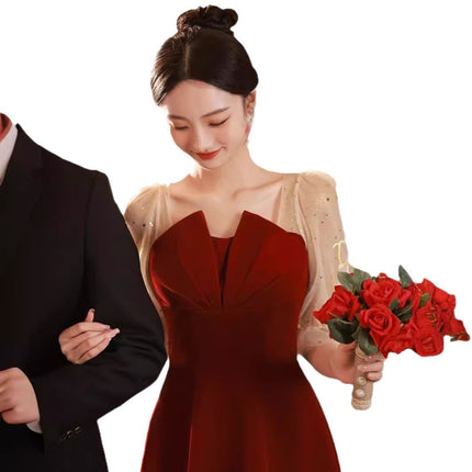 Toast Dress Bride High-end Red Door Engagement dress Women's Summer New Wedding Dress Can Be Wearable
