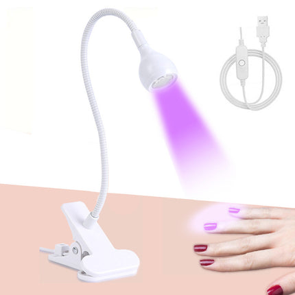 Gooseneck Manicure Lamp USB Clip 395 Phototherapy Lamp Nail Polish Uv Glue Curing Baking Lamp Purple Light Manicure Lamp