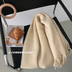 [beige]#Solid color thickened scarf / 175cm or more