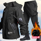 1120 fleece-lined waterproof jacket and pants set - black / 165