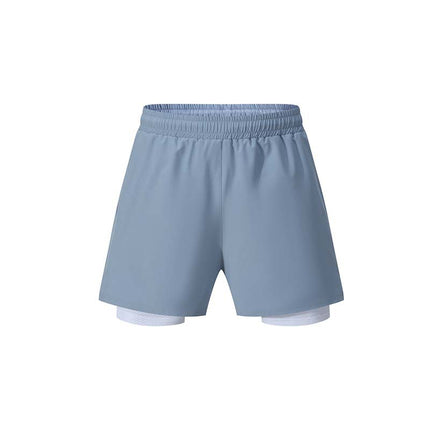 Summer Men's Sports Double-Layer Shorts Running Fitness High Elasticity Fast Dry Group Running Professional Marathon Three-Minute Pants Spot