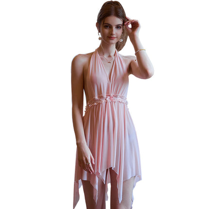 Suitable for All Seasons, Sexy Deep V Backless Temptation, Hot Halter Neck on Bed, Passionate, No Need to Take Off, Pure Desire and Sexy When Going Out at Home