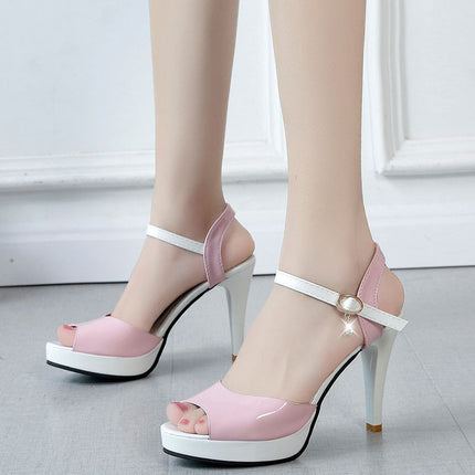 Summer New Products, Waterproof Platform, Thick Heels, High Heels, Bag Heels, Side Hollow Slimming Sandals, Fish Mouth Women's Summer