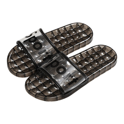 2025 summer new home indoor bathroom bath non-slip transparent deodorant flat bottom soft bottom crystal slippers dormitory