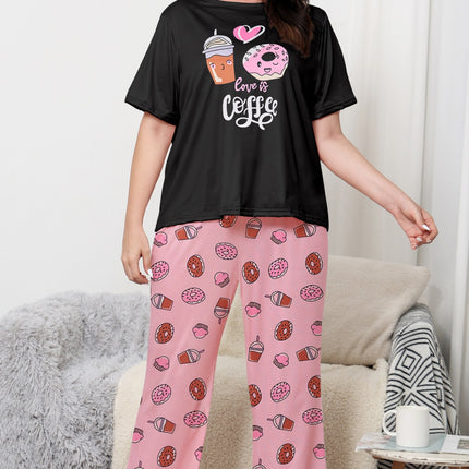 Foreign Trade Cross-border European and American plus size Pajamas Women's Summer Cute Printed Short-sleeved Trousers Home Clothes suit Wholesale