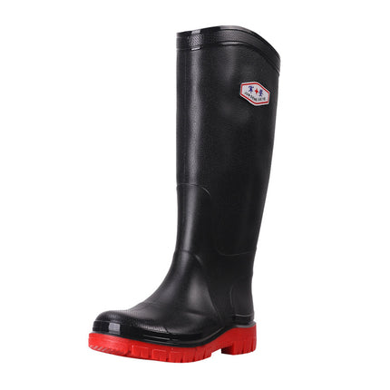 43cm Fashionable Rain Boots Men's Thickeneded and Long-Tube Waterproof Boots Outdoor Fishing Non-Slip Water Shoes Wear-Resistant Rain Boots