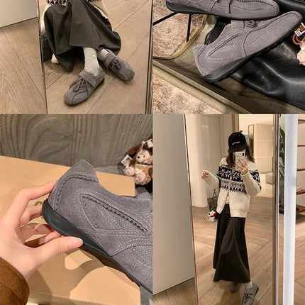 Unique Designer Retro-Style Women's Sneakers 2026 New Model with Velcro, Ballet-Style Trainers, Casual Sports Shoes