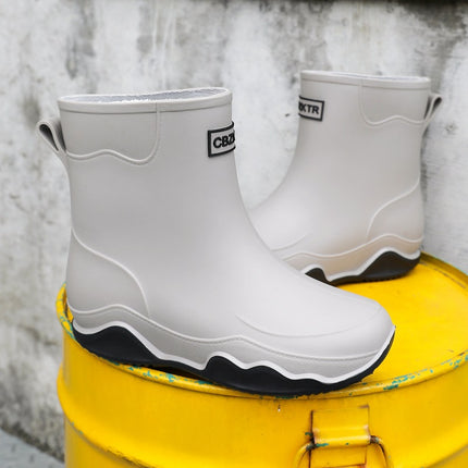 Cross-border German sports rain shoes men's short tube waterproof shoes non-slip low-top rain boots kitchen rubber shoes fishing shoes fashion