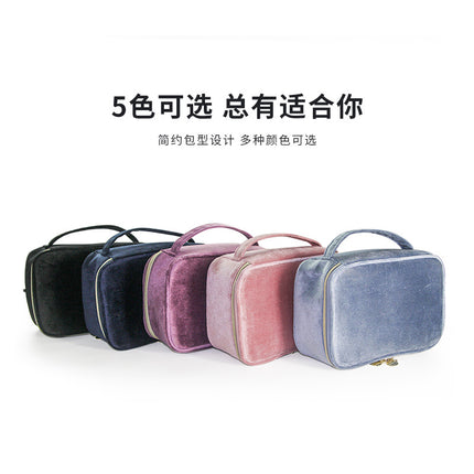Cross-border fashion flannel cosmetic case large capacity high sense multi-functional convenient portable cosmetic case a batch