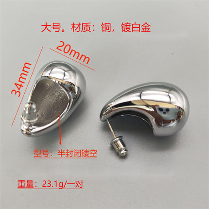 European and American fashion explosions cold wind large and small water droplets smooth hollow 18K gold high texture ladies earrings earrings