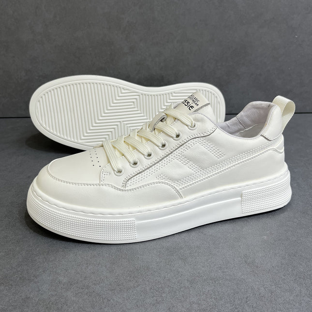 Men's Shoes 2025 New Summer Trendy Versatile Sports Casual Sneakers Genuine Leather Comfortable Versatile White Shoes