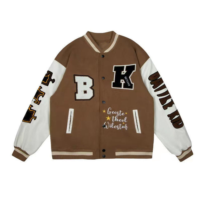 American Retro Baseball Suit Women's Spring New 2022 Fashion Brand Couple's Jacket Towel Embroidered Puzzle Thickened Jacket