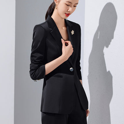 White Suit suit Women's Spring and Autumn Long Sleeve Korean Style Business Wear Temperament Goddess Fan Manager Dress Work Suit
