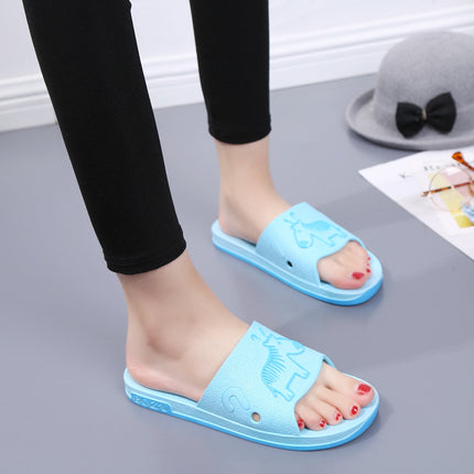Summer Pvc Bathroom Slippers Home Cartoon Couple Slippers Indoor Cute Bath Non-Slip Sandals Women's Stall