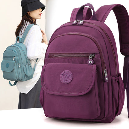 2025 New Simple Casual Women's Korean Style Solid Color Backpack Fashionable Large Capacity Backpack Women's Travel Bag