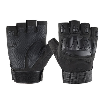 Gloves Outdoor Tactical Half-Finger Cycling Gloves Men's Mountaineering Fitness Training Iron Anti-Slip Electric Vehicle Black Hawk Gloves
