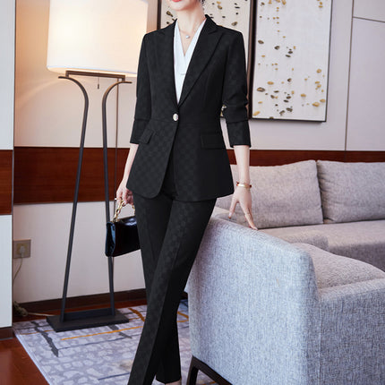 Suit suit women's fashion front desk reception work clothes high-grade light luxury jewelry shop business wear work clothes two-piece suit