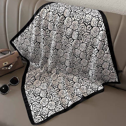 70 Floral Polka Dot Imitation Silk Scarf Neck Scarf Korean Style Atmosphere Sun Protection Scarf High-End Wholesale
