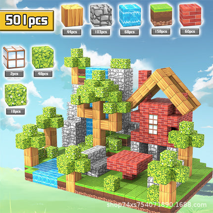Cross-Border Mc My Magnetic World Magnetic Block Building Blocks Assembly Gravity Puzzle Primitive Forest Amazon Jungle