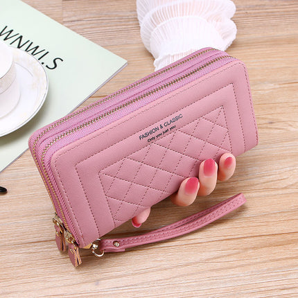 Cross-border Generation Wallet Women's New Long Style Women's Hand-held Casual Mobile Phone Bag Double Zipper Wallet Large Capacity Card Holder