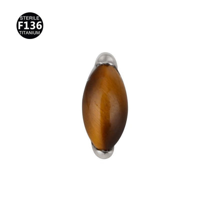 F136 titanium alloy natural stone 0.9 teeth horse eye puncture lip ear nail tongue nail foreign trade hot factory in stock wholesale