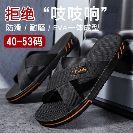 Men's Slippers Large Size Shoes Summer Home Slippers Bathroom Non-Slip Slippers Thick Sole Wear-Resistant Slippers Ready for Sale