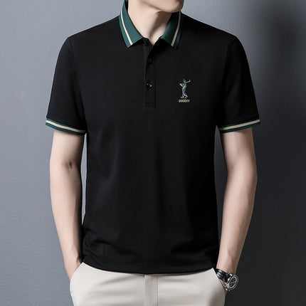 Explosions villain golf men's cotton polo summer short sleeve color live tremolo fast hand foreign trade special contribution