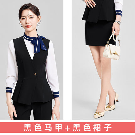 Hotel overalls female spring and autumn high-end professional suit beautician jewelry store club sales manager front desk tooling