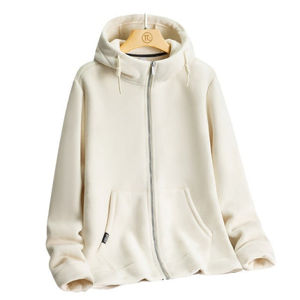Coat Men and Women Couple Polare Fleece fleece-lined Thickened Jacket Outdoor Ao-grain Fleece Windbreaker Cardigan Solid Color Sweater