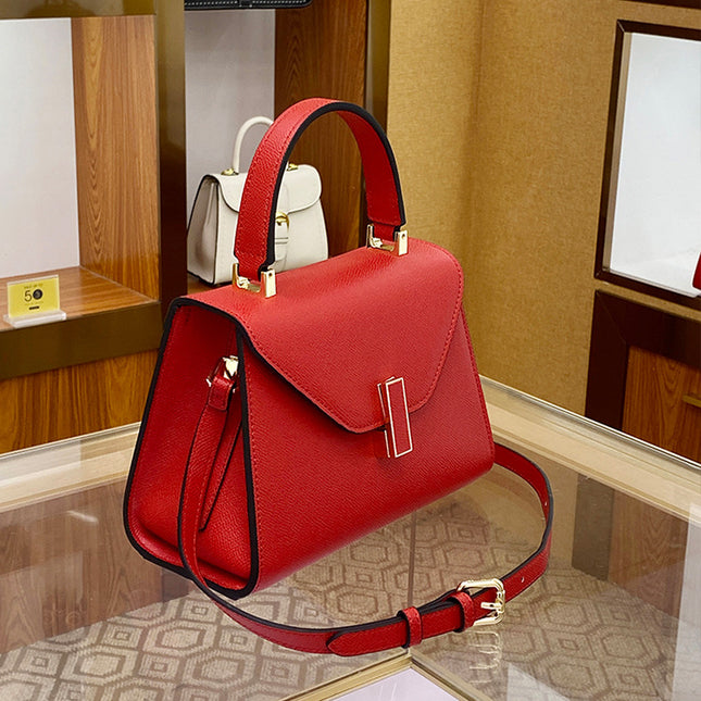 Wedding Bag Red Handbag Vintage Crossbody Bag Large Capacity Simple Design Shoulder Bag Kelly Bag Leather Bag Women