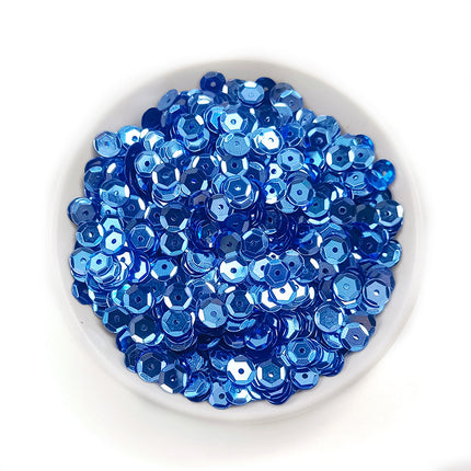 6MM round curved surface hole PVC sequins jewelry accessories concave and convex surface wholesale flat bottom hexagonal sewing clothing beads