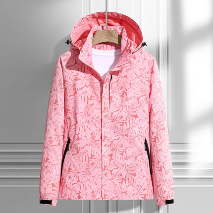 Printed Jacket Thin Windproof and Waterproof Jacket Outdoor Mountaineering Suit Spring and Autumn Couple's 6266 Maple Leaf Jacket