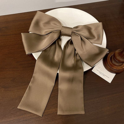 Bow hairpin new black fabric headdress spring clip French high-end head clip jewelry hair clip