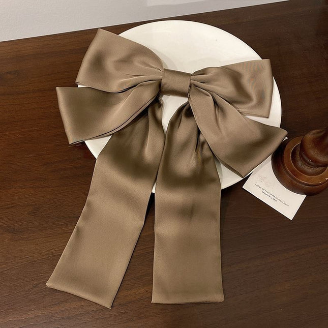 Bow hairpin new black fabric headdress spring clip French high-end head clip jewelry hair clip