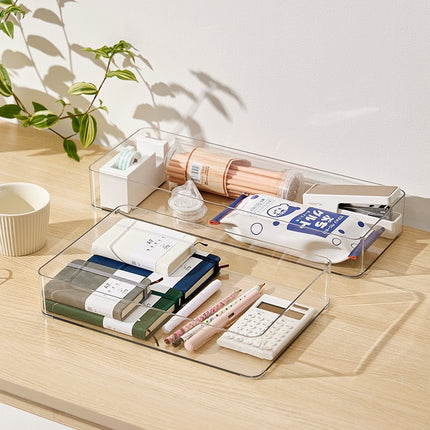 Desktop drawer transparent sundries cosmetics stationery pen note hand account tableware storage box mirror cabinet organizing box