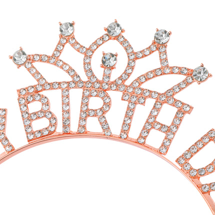My Birthday Princess Rhinestone Crown Women's Happy Birthday Headband Jewelry Party Decoration Gift