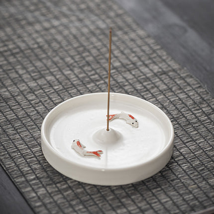 New creative thread incense holder incense tray Candlestick indoor incense burner ceramic home decoration plate incense agarwood sandalwood