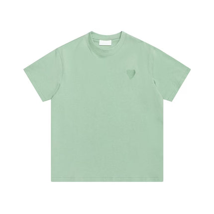 Cross-Border Am* Short-Sleeved Pure Cotton Embroidered Round Neck T-Shirt Summer Casual Loose Couple Wear Star Same Style Drop Shipping