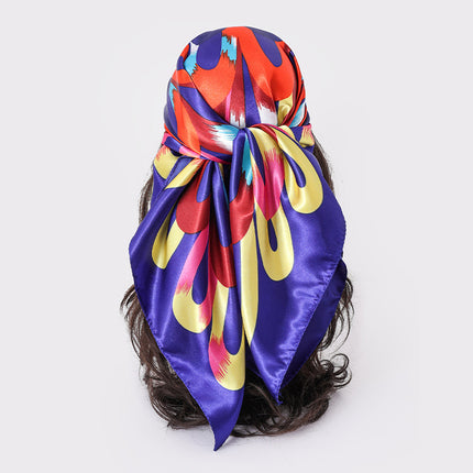 Spring and Autumn New Large Square Scarf Large Silk Scarf Decorative South Korea All-match Women's Scarf Headscarf Scarf Chic Style Hair Belt Art