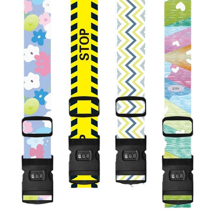 Cross-border suitcase cross double password strap luggage reinforced strap trolley case explosion-proof strap polyester printed strap