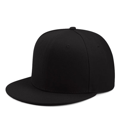 Cross-Border Color-Blocked American-Style Six-Panel Flat-Brim Hip-Hop Hat for Men and Women, Solid Color Plain Flat-Brim Hip-Hop Baseball Cap, Unisex