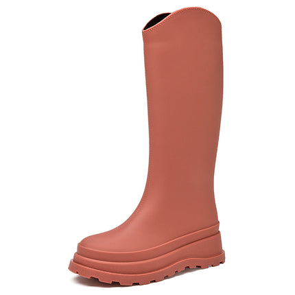 Korean-Made Single-Layer Russian Cross-Border Fashion High-Top Women's Rain Boots, Non-Slip Waterproof Rubber Shoes, Versatile New Style