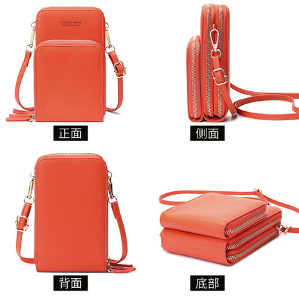 Photo Printed Leather Mobile Phone Bag Women's Crossbody Wallet 2024 New Korean Style Fashion Large Capacity Multi-Functional Mini Bag