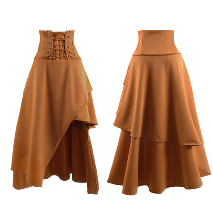 Cross-Border Aliexpress Amazon Ebay Hot-Selling High-Waisted 5-Color Irregular Gothic Long Skirt New Model in Stock