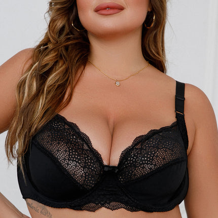 A cross-border new European and American ultra-thin double-breasted steel ring lace underwear adjustable bra French underwear