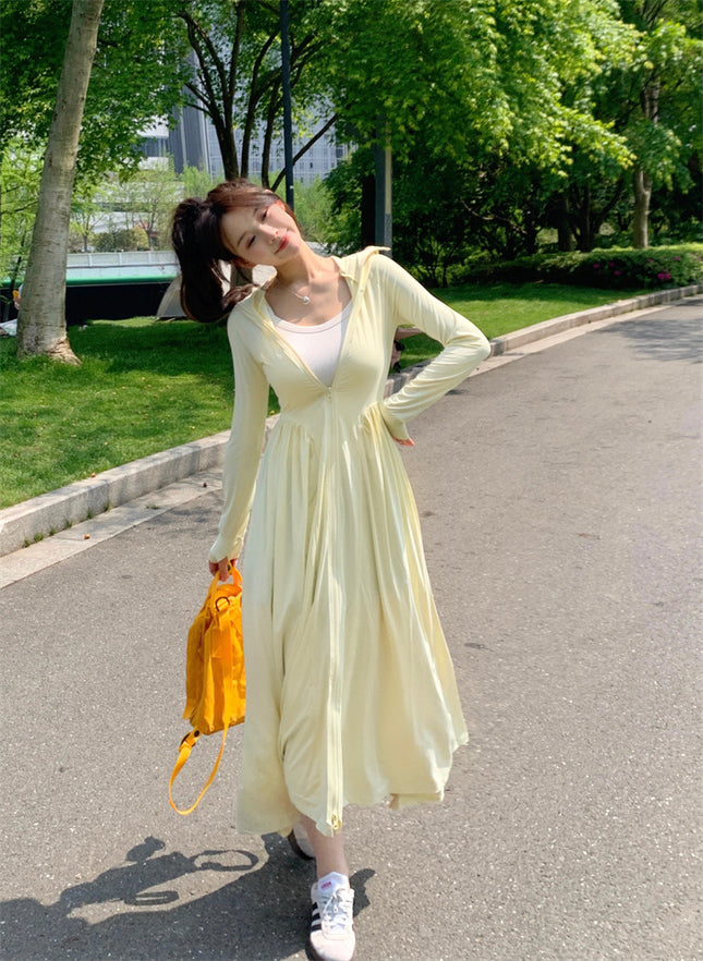 Sunscreen Clothing Women's Ice Silk Slim-fit 2024 Hooded Summer New Style Thin Full-body Long Sunshade Outdoor Coat Trendy