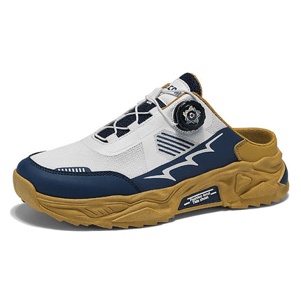 Cross-Border Large Size Summer New Men's Sports Shoes for Fitness and Outdoor Activities, Breathable with Rotating Buckle and Stylish Mesh Design