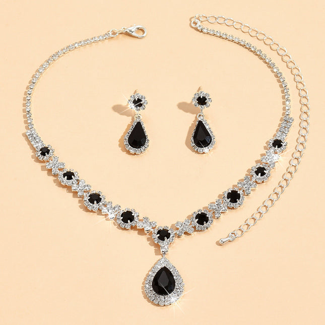 Bridal Jewelry Set, Bracelet, Earrings, Necklace, Ring, Four-Piece Set, Versatile, Elegant, Light Luxury, High-End, Cross-Border