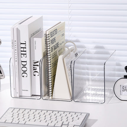 Transparent Desktop File Storage Rack Bookshelf Book Stand Table Rack Office Acrylic A4 Paper Finishing Box