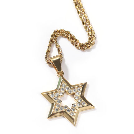 European and American Hip-Hop Stainless Steel Pendant Necklace Punk Rock Style Real Gold Electroplating Simple Versatile Pendant Necklace Wholesale